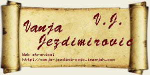 Vanja Jezdimirović vizit kartica